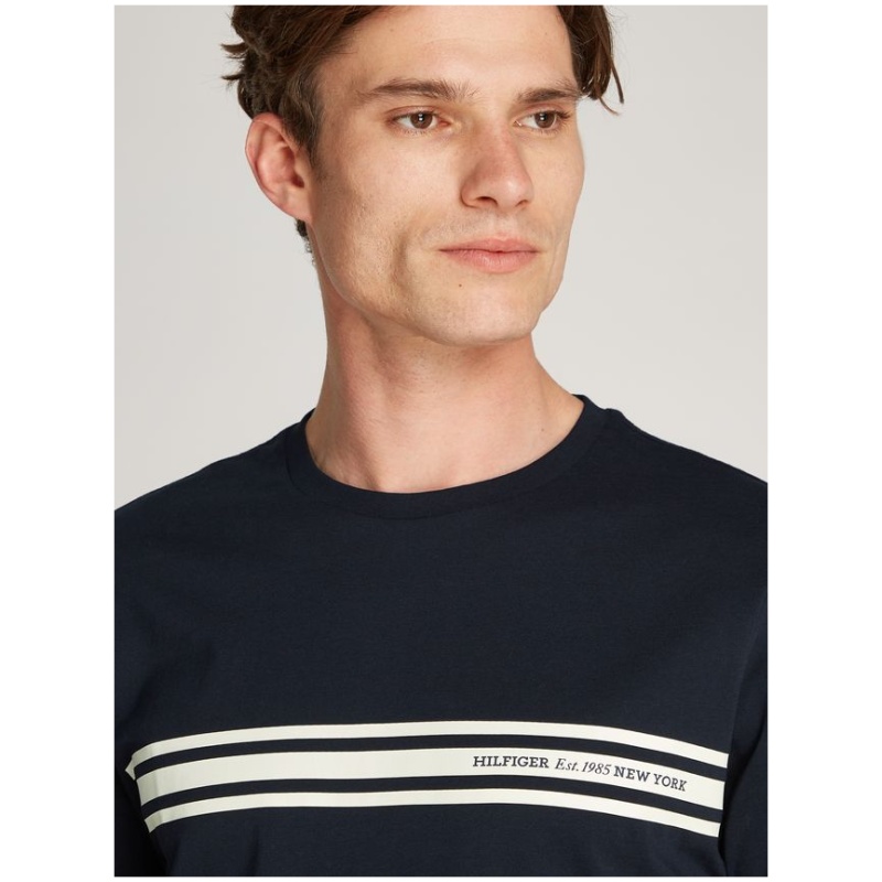 TOMMY HILFIGER Central chest stripe tee